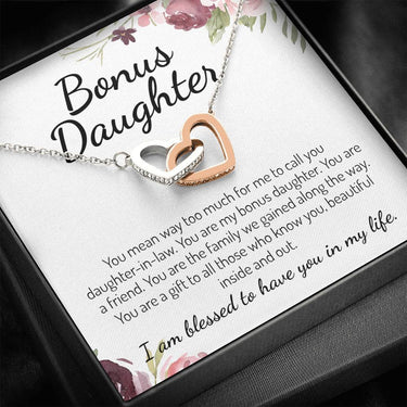 Bonus Daughter Interlocking Hearts Necklace - Love You This Much